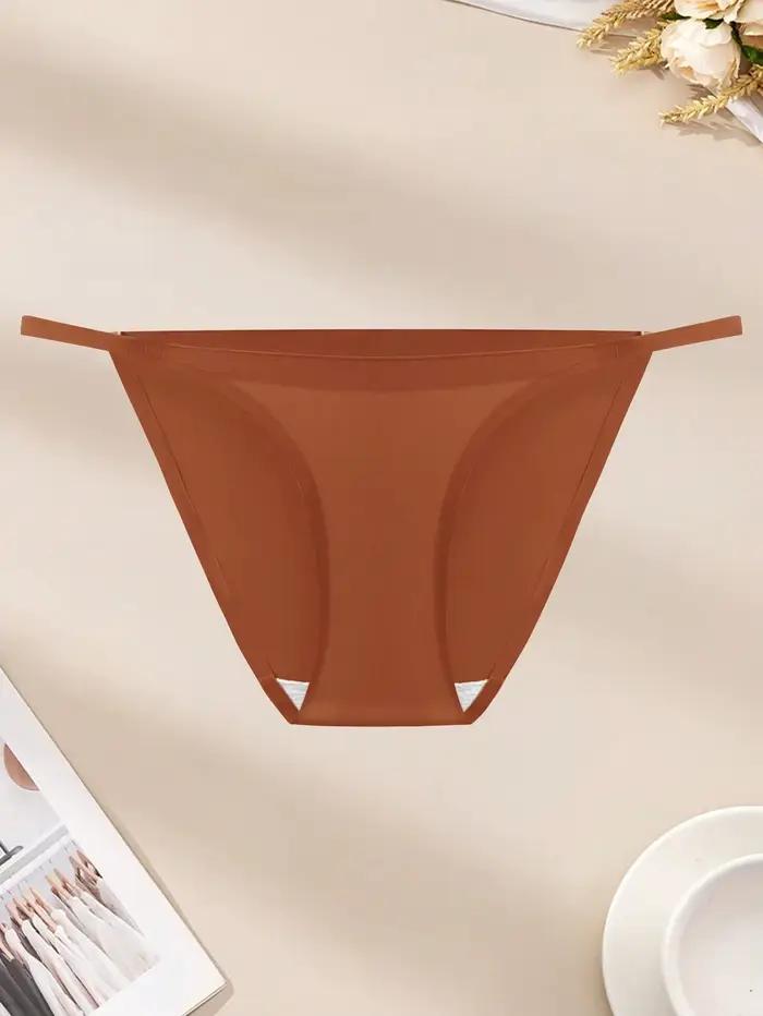 Lot de 5 culottes sexy taille basse en soie glacée pour femme