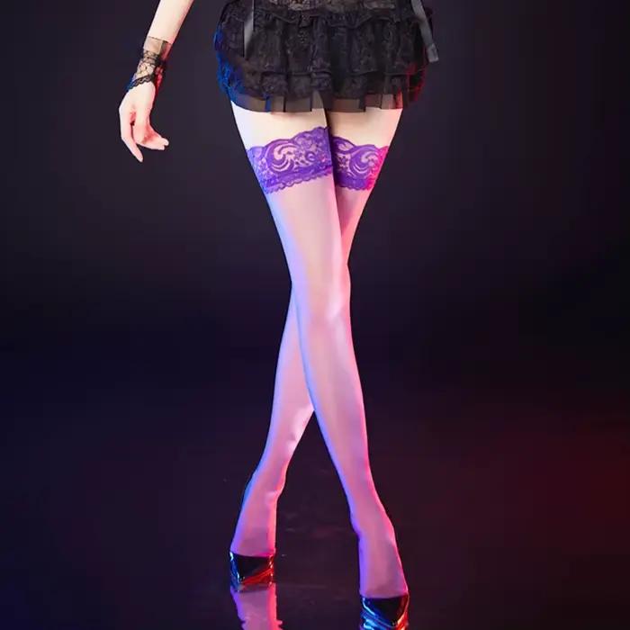 Vêtements de nuit 10 couleurs bas Sexy pour femmes Costumes Transparent Ultra mince femmes cuisse haute bonneterie vert bas érotiques