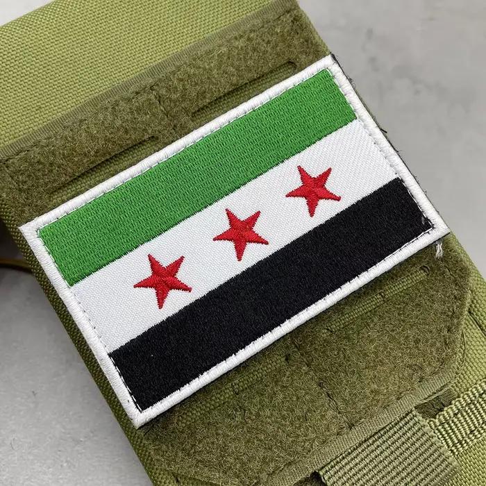 Patchs brodés drapeau syrien drapeau National de la Syrie, badges brodés, autocollants à rayures