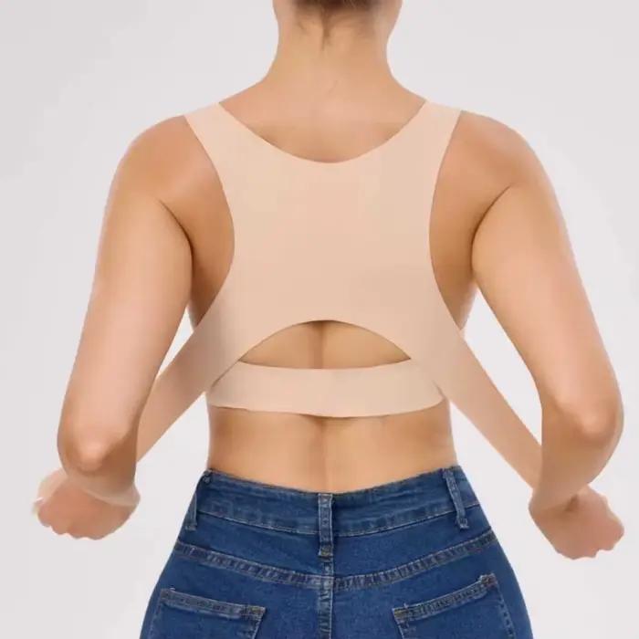 Soutien-gorge anti-affaissement et correcteur de posture avec soutien dorsal et fermeture avant pour femme
