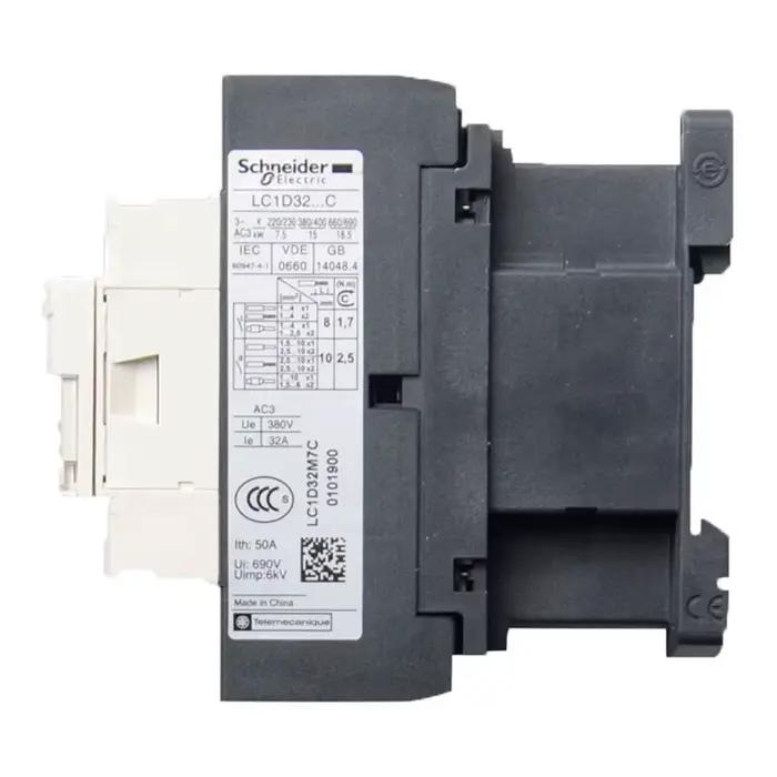 Contacteur Schneider 220V AC, contacteur tripolaire 3P 3 phases 3 pôles 50/60Hz LC1D25 LC1D32 LC1D38, tension de la bobine 24V 110V 220V 380V