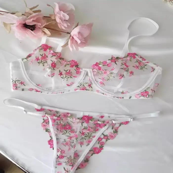 Soutien-gorge brodé en dentelle pour femme