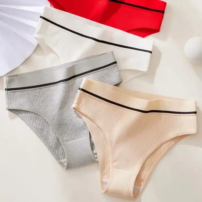 1PC Culotte en coton pour femme, culotte taille basse, respirante, douce, lingerie sexy