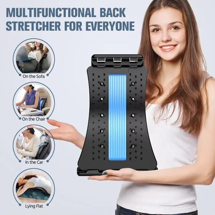 Appareil d'étirement dorsal multi-niveaux et masseur lombaire, soulagement réglable de la douleur vertébrale pour lit, chaise, voiture, maison, bureau