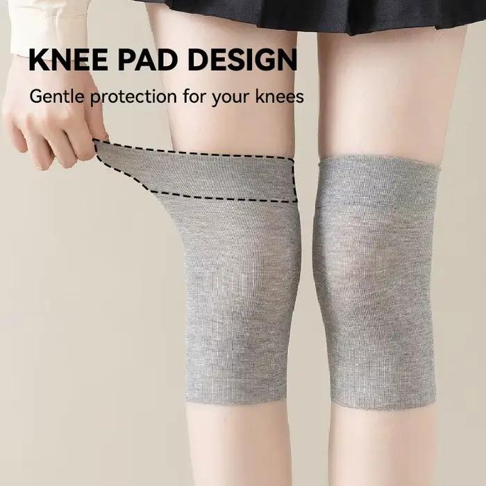 Chaussettes hautes pour femmes, fines et transparentes en nylon, pour l'été, avec bande antidérapante en silicone, anti-accroc, pour réchauffer les genoux