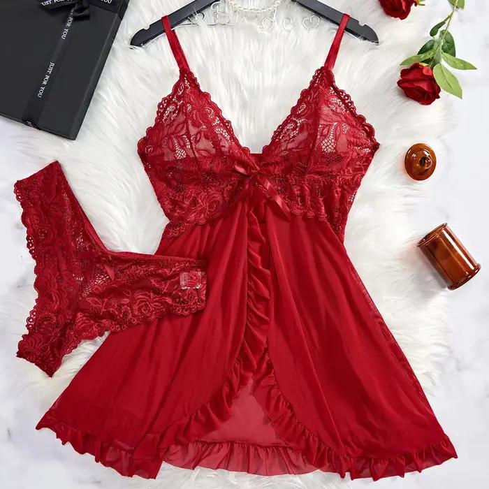 Chemise de nuit en Tulle bleu pour femmes