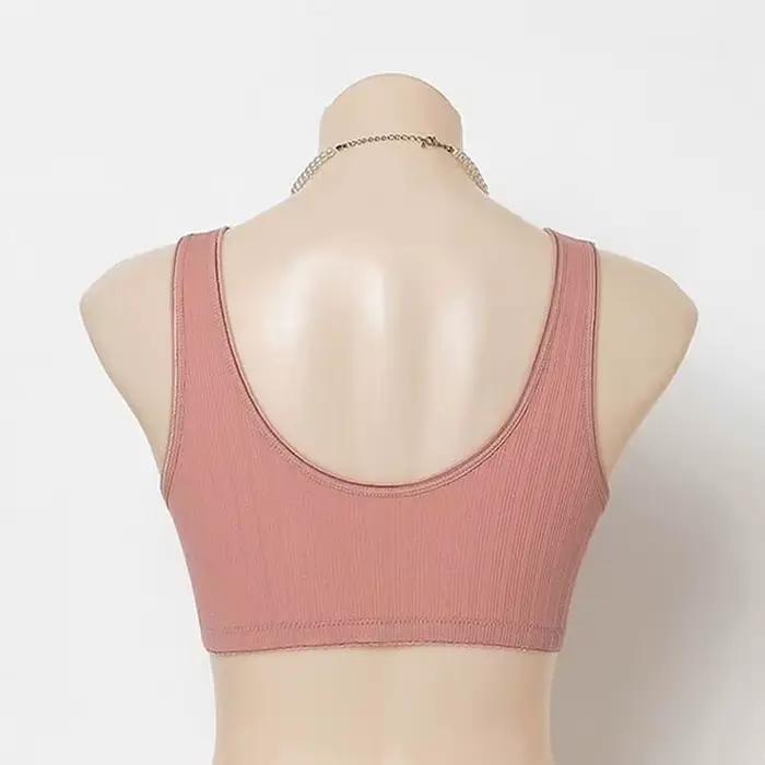 YUEI IMAY Soutien-gorge de mastectomie pour femme avec fermeture frontale en coton avec poche pour prothèse mammaire en silicone Form8112
