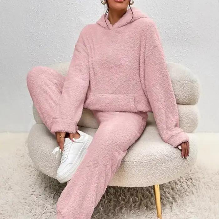Ensemble pyjama en polaire floue pour femme
