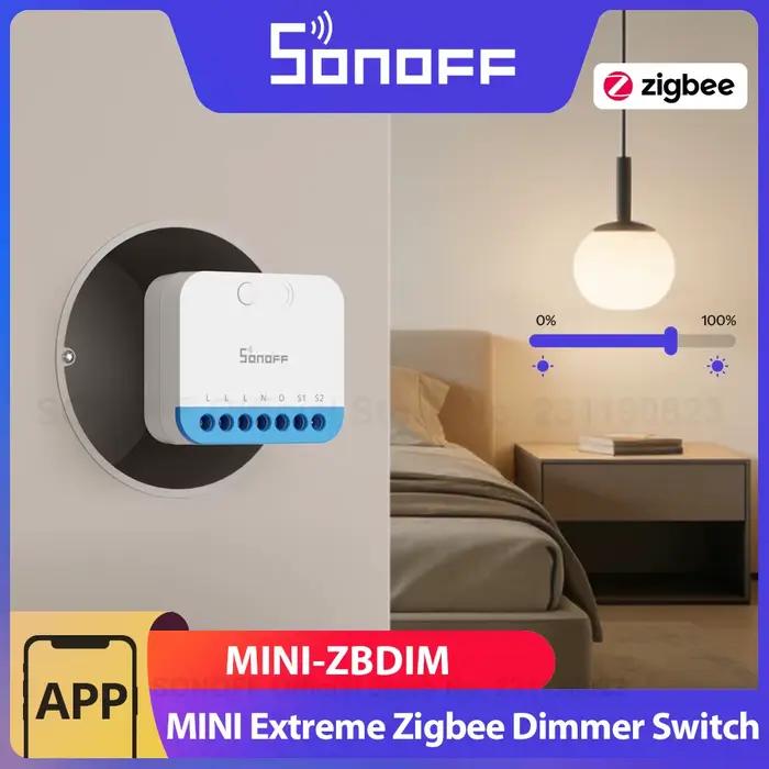 SONOFF MINI-ZBDIM extrême Zigbee variateur intelligent large compatibilité d'éclairage surveillance de l'alimentation en temps réel Protection contre la surchauffe