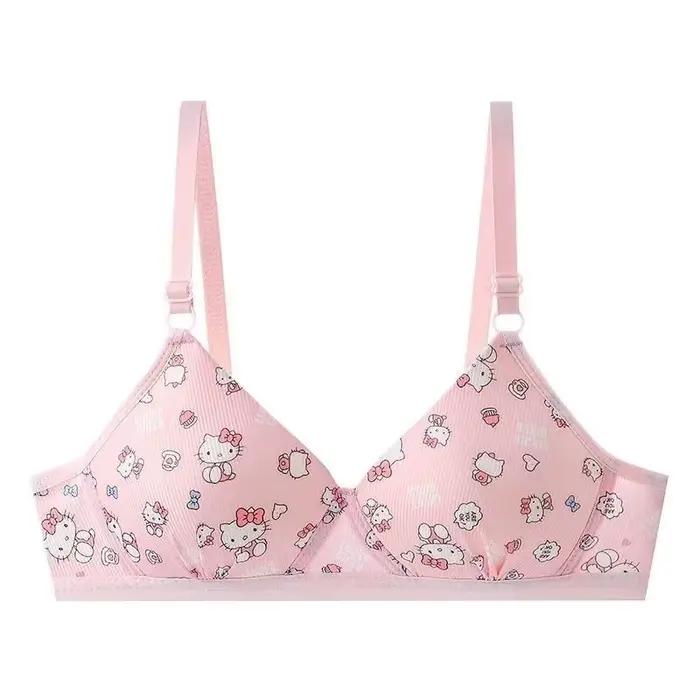 Dessin animé Hello Kittys sous-vêtements pour femme Kawaii filles soutien-gorge Sexy sans fil Push Up