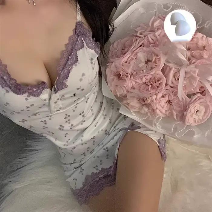 Robe à imprimé cerise rose pour femmes