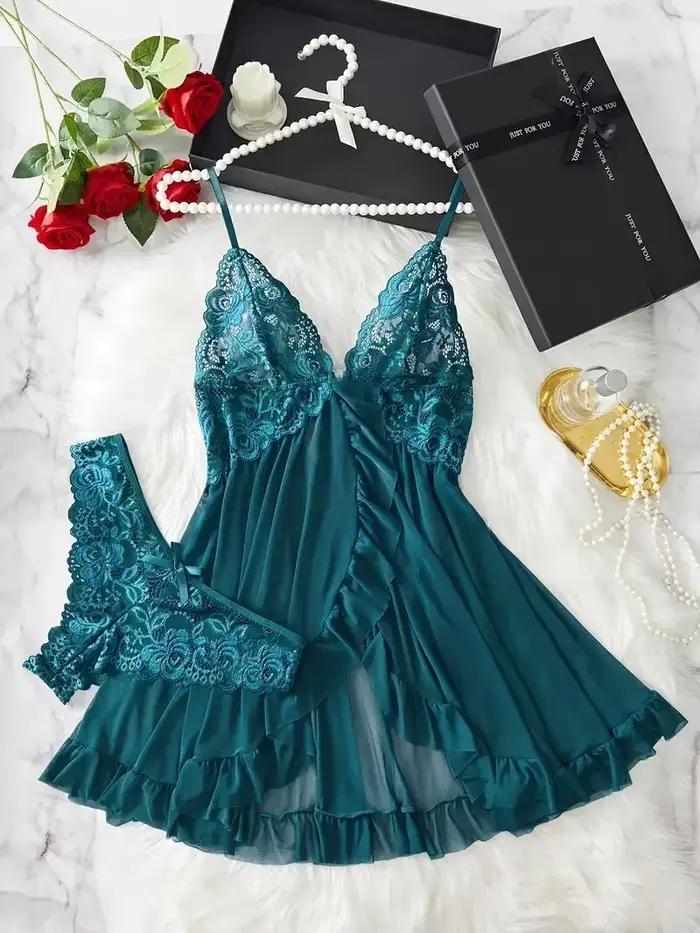 Femmes Chemise de nuit Sexy dentelle