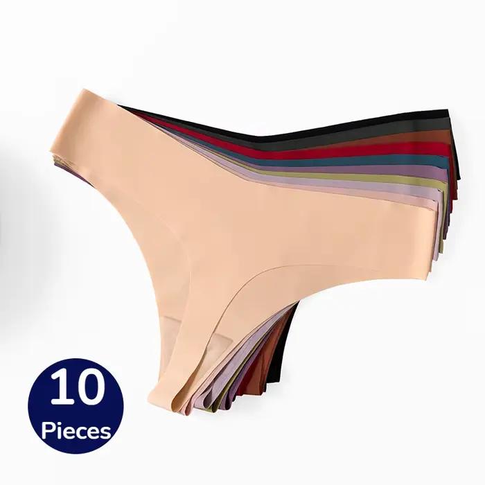 Poblador 10 pièces/ensemble culottes pour femmes mode Simple sous-vêtements sans couture tongs respirantes Lingerie Sexy confortable Sport g-strings