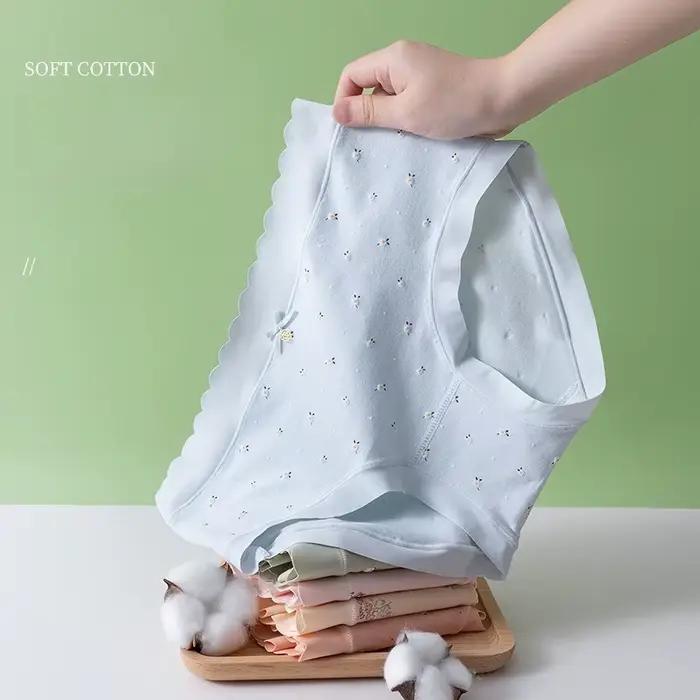 Coton femmes culottes imprimé mignon japonais filles slips Sexy Lingerie taille moyenne respirant sous-vêtements sans couture caleçons culotte