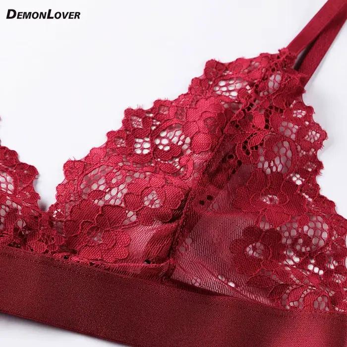 Soutien-gorge triangle léger et respirant en dentelle florale sans couture et sans armatures