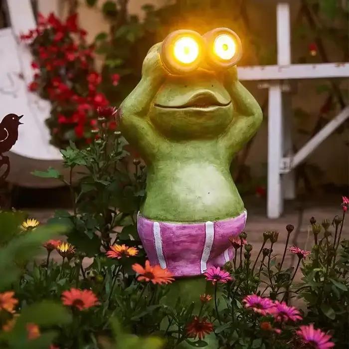 Veilleuse de défense de grenouille, extérieur, détection intelligente, lumières solaires, jardin intensifié, artisanat pratique exquis, ornements