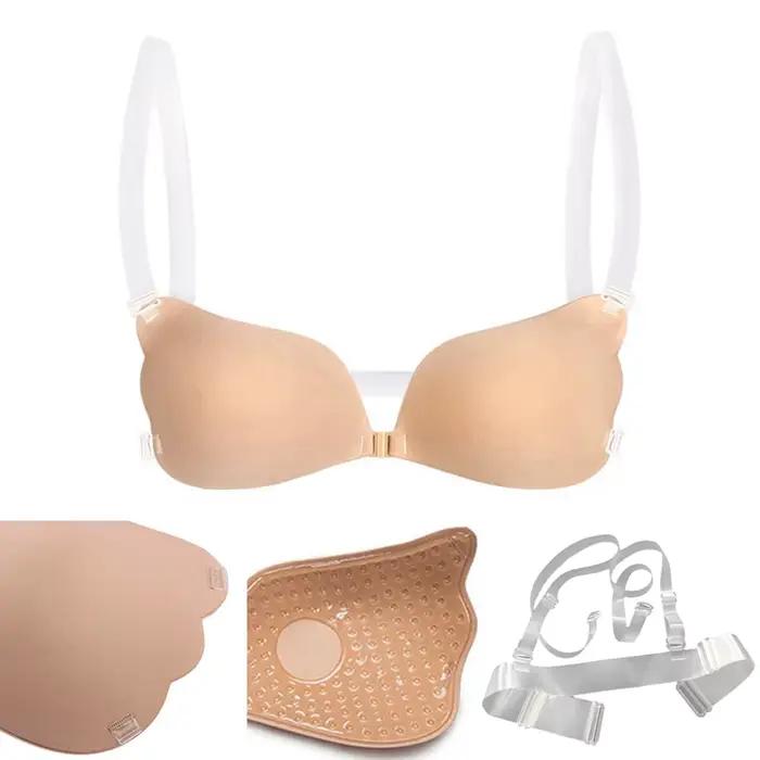 Soutien-gorge Push-Up Invisible en Silicone pour Femme, Lingerie Sexy et Respirante, Dos aux, Magique, pour Mariage