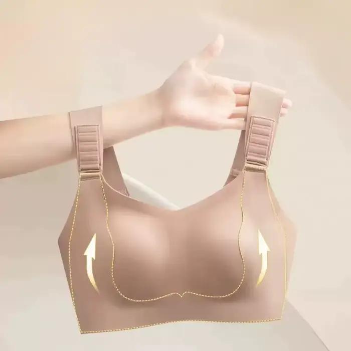 Soutien-gorge sans couture grande taille anti-affaissement avec bretelles réglables