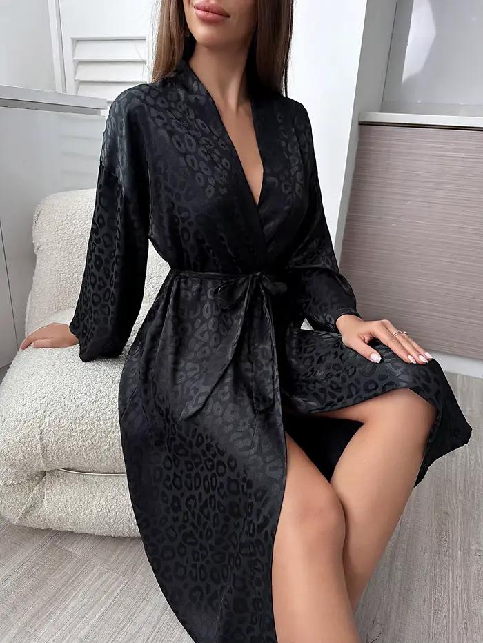 Robe de nuit imprimée léopard