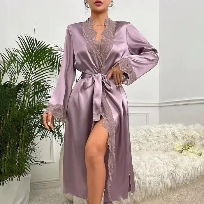 Chemise de nuit en Satin de soie pour femmes