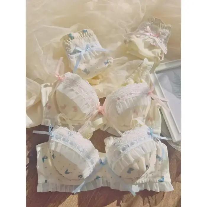 BANERDANNI nouveauté Style princesse mince tasse soutien-gorge ensemble imprimer Kawaii mignon arc push-up