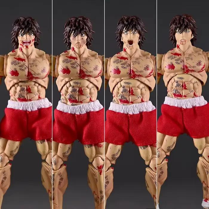 Figurine articulée Baki Hanma Battle Damaged avec têtes et mains interchangeables, modèle anime en boîte, en stock pour collectionneurs