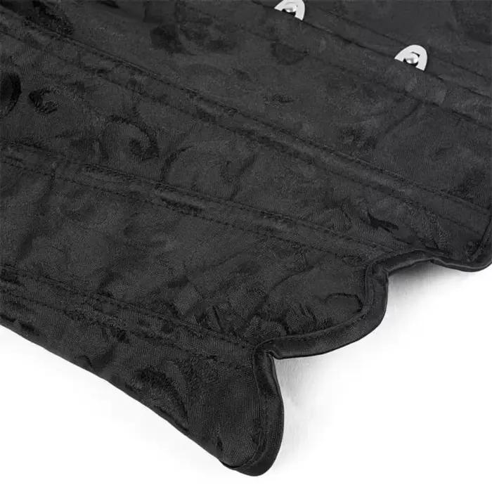 Corset bandeau en jacquard noir à motifs