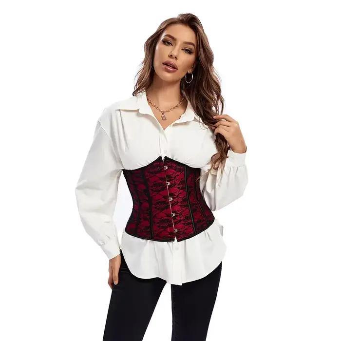 Corset sous le buste en dentelle florale pour femme