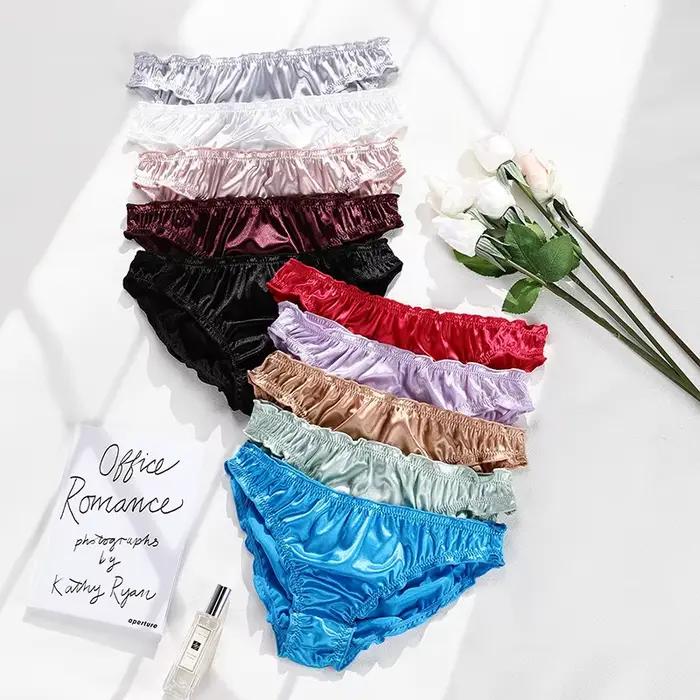 Culotte en satin taille basse pour femmes, super extensible, confortable et élégante lingerie sous-vêtements femme occasions spéciales