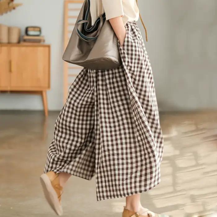 Pantalon Culotte Taille Haute Plissée