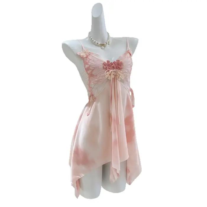 Fée elfe jarretelle Chemise de nuit Lingerie Sexy papillon dentelle
