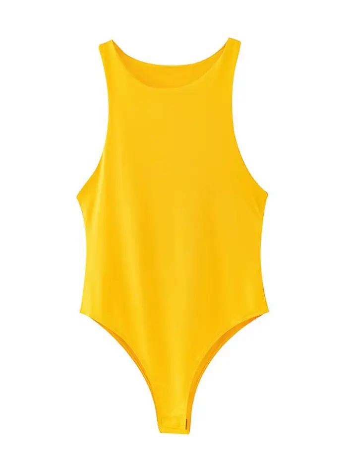 Body Femme Été Solide Sexy Moulant Polyvalent Chic et Décontracté Occasions Spéciales Soirées Plage