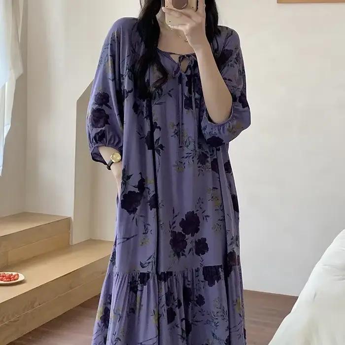 Robe longue violette pour femmes