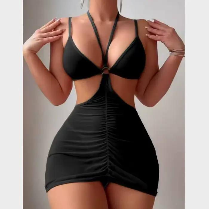 Lingerie transparente sexy pour femmes, sous-vêtements, tentation, vêtements de nuit, robe en dentelle, babydoll, culottes, ensemble de pyjamas, nuisette pour femmes adultes