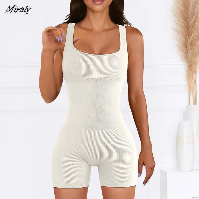 Body Shapers for Women, Square Neck Tambours Suit, Shaperwear for Women, Yoga Rompers, Workout deau bed fibre dehors Romper, TUNIControl Jumpsuit