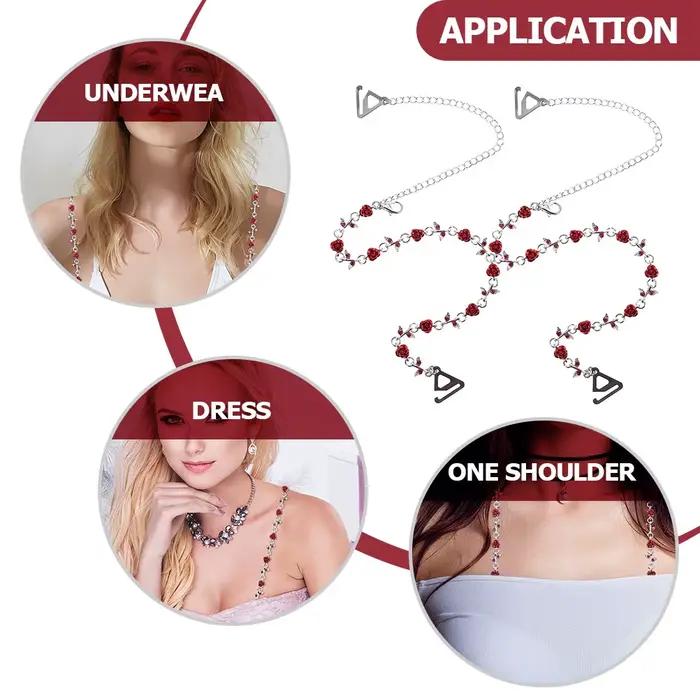 1 paire de bretelles de soutien-gorge en strass pour femmes