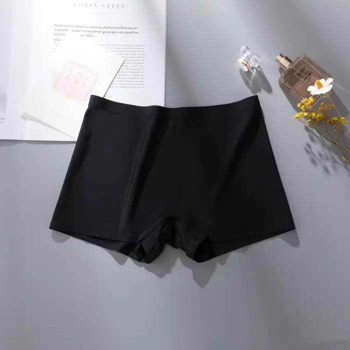Boxer en soie pour femmes, culotte solide, Lingerie féminine, sous-vêtements doux pour dames, pantalons de sécurité, livraison directe, M-XL