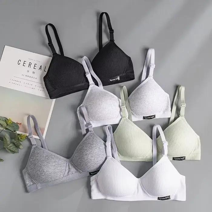 Soutien-gorge en coton pour femmes style tous les jours sans fil en élasthanne et nylon couleur blanc ou noir pour maintien Push vers le Haut et confort optimal occasions quotidiennes et spéciales