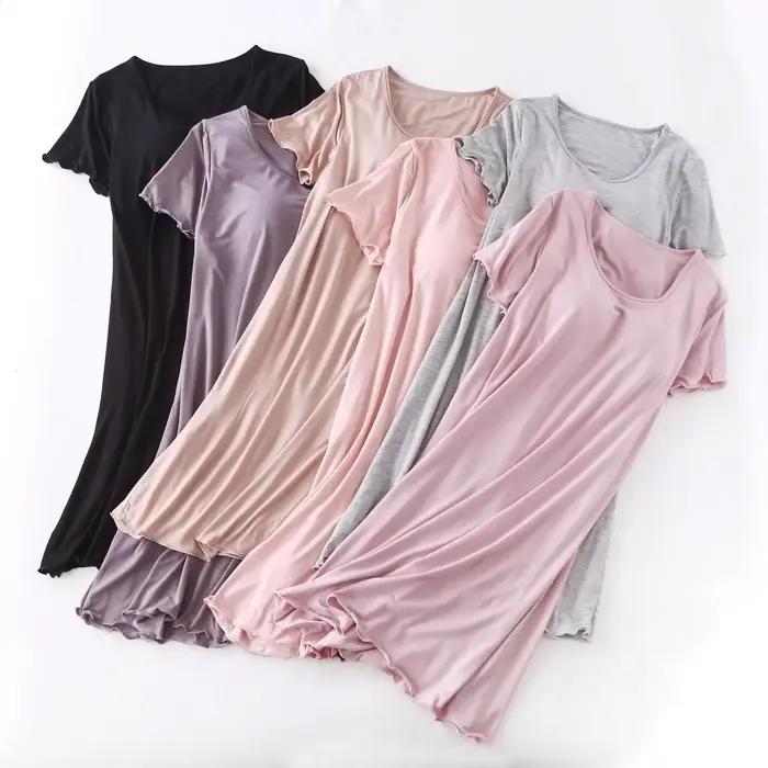 Robe de Nuit Modal avec Coussretours de Poitrine pour Femme