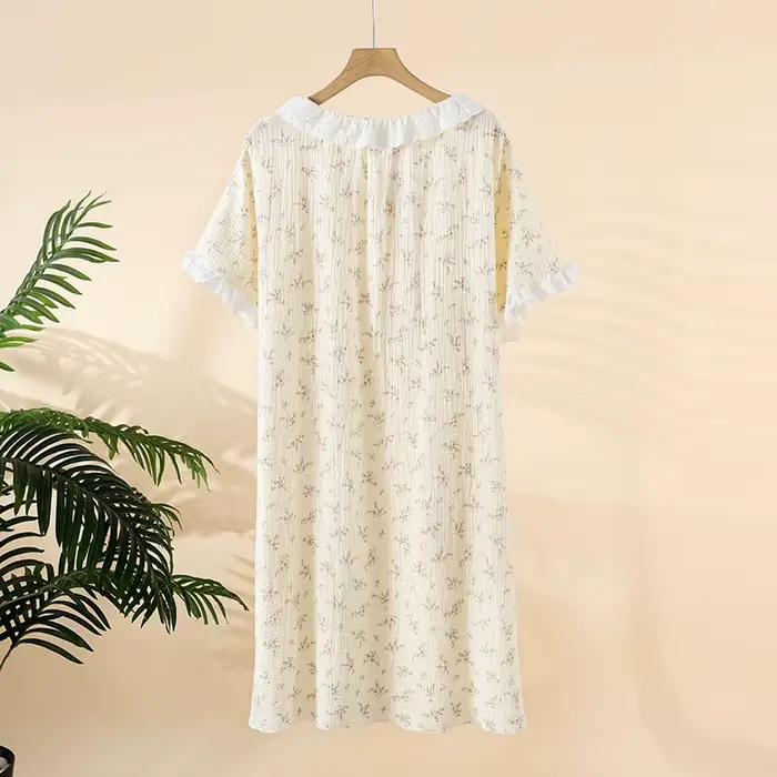 Chemise de nuit d'été à manches courtes pour femmes