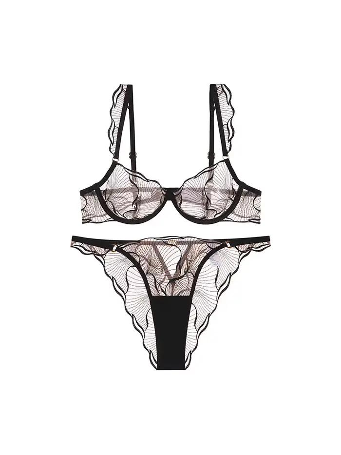 Ensemble de lingerie en dentelle ultra-fine de style européen