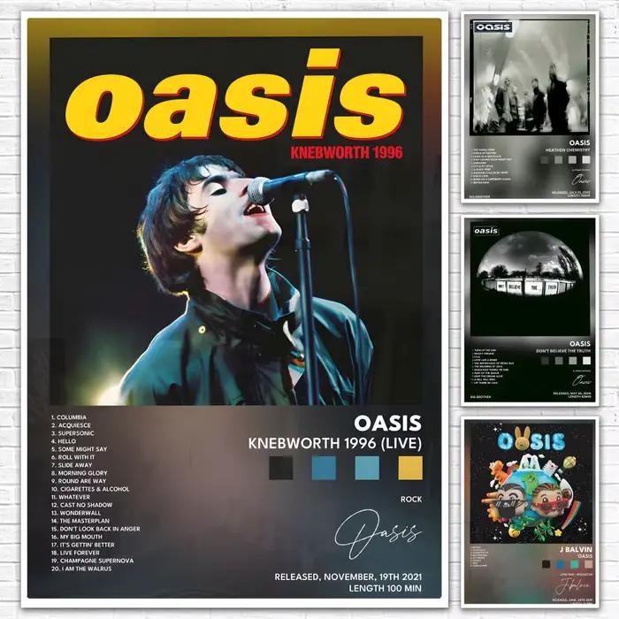 Affiche de groupe de Britpop O-Oasis, autocollant mural auto-adhésif HD imperméable et assorti à toutes les décorations, pour la maison et la chambre à coucher