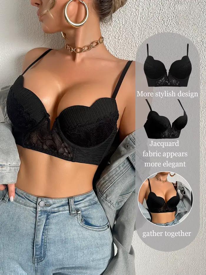 Soutien-gorge sexy en dentelle à décolleté plongeant pour femme
