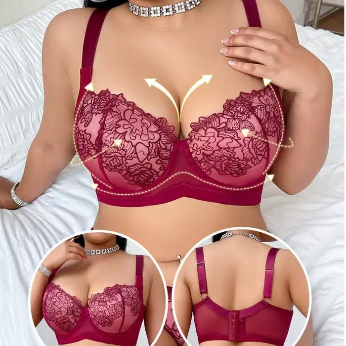 Soutien-gorge à larges bretelles avec bonnets rembourrés non amovibles et armatures en acier pour poitrine généreuse