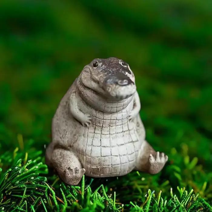 Ornement d'intérieur mignon petit Crocodile, ornement artisanal en résine pour bureau à domicile, décoration de service à thé, ornement de jardin, cadeau exquis.