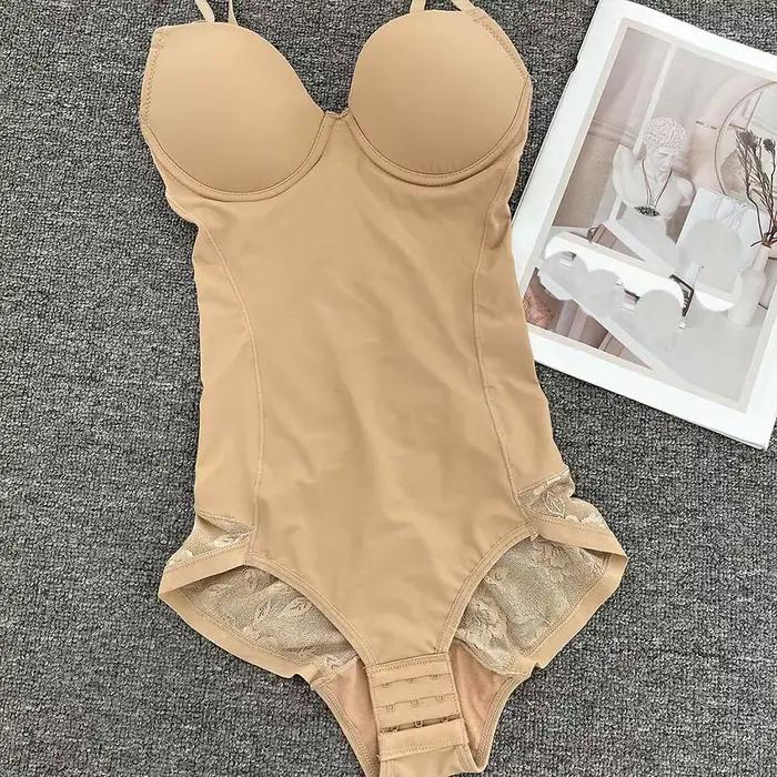 Body sculptant pour femme avec soutien-gorge intégré, amincissant et gainant pour le contrôle du ventre, avec crochets à l'entrejambe