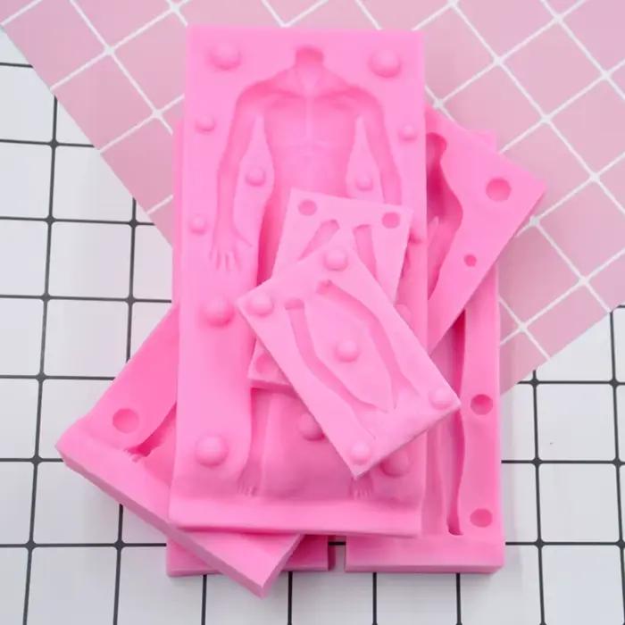 Moule de corps de poupée en argile ultraléger pour hommes/femmes, moule complet en Silicone, bricolage, figurine en argile douce, outil de forme complète du corps