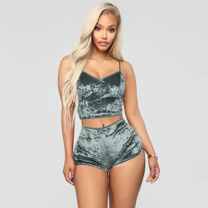 Ensemble de pyjamas en velours pour femmes