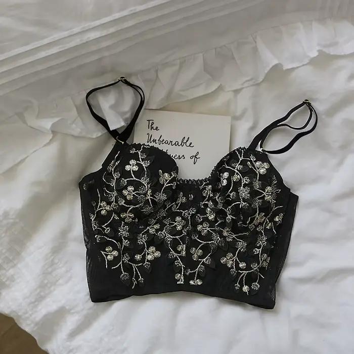 Soutien-gorge brodé 3D sexy en dentelle