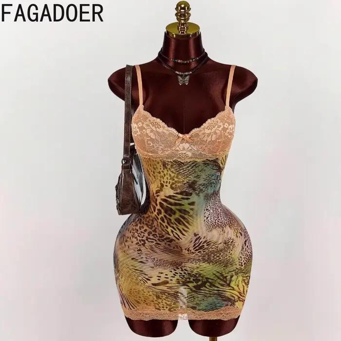 FAGADOER Robes moulantes sexy à imprimé floral et patchwork pour femmes